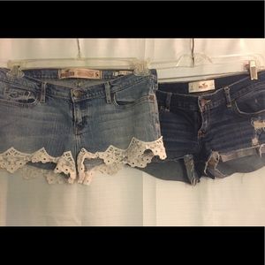Two size 5 Hollister shortie shorts